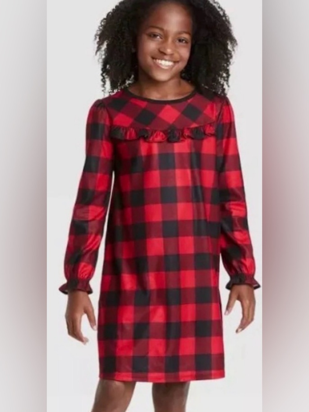 Wondershop Kids' Pajamas Wondershop Red Buffalo Check Nightgown Size 10